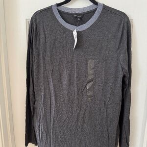 Banana Republic Charcoal Long Sleeve Glitter Collar Top